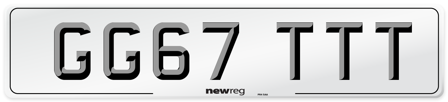 GG67 TTT Number Plate from New Reg